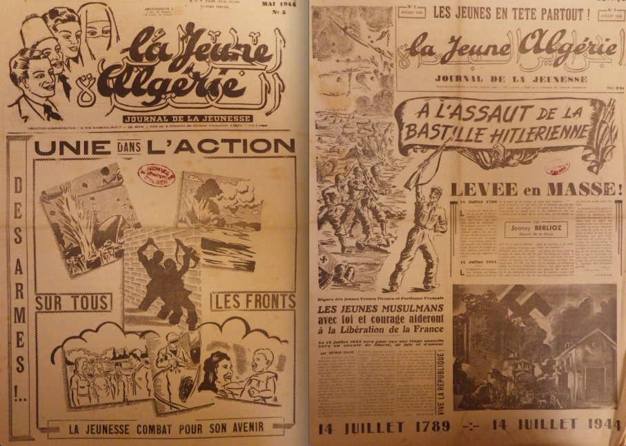 "La Jeune Algérie", numéros de mai et juillet 1944.